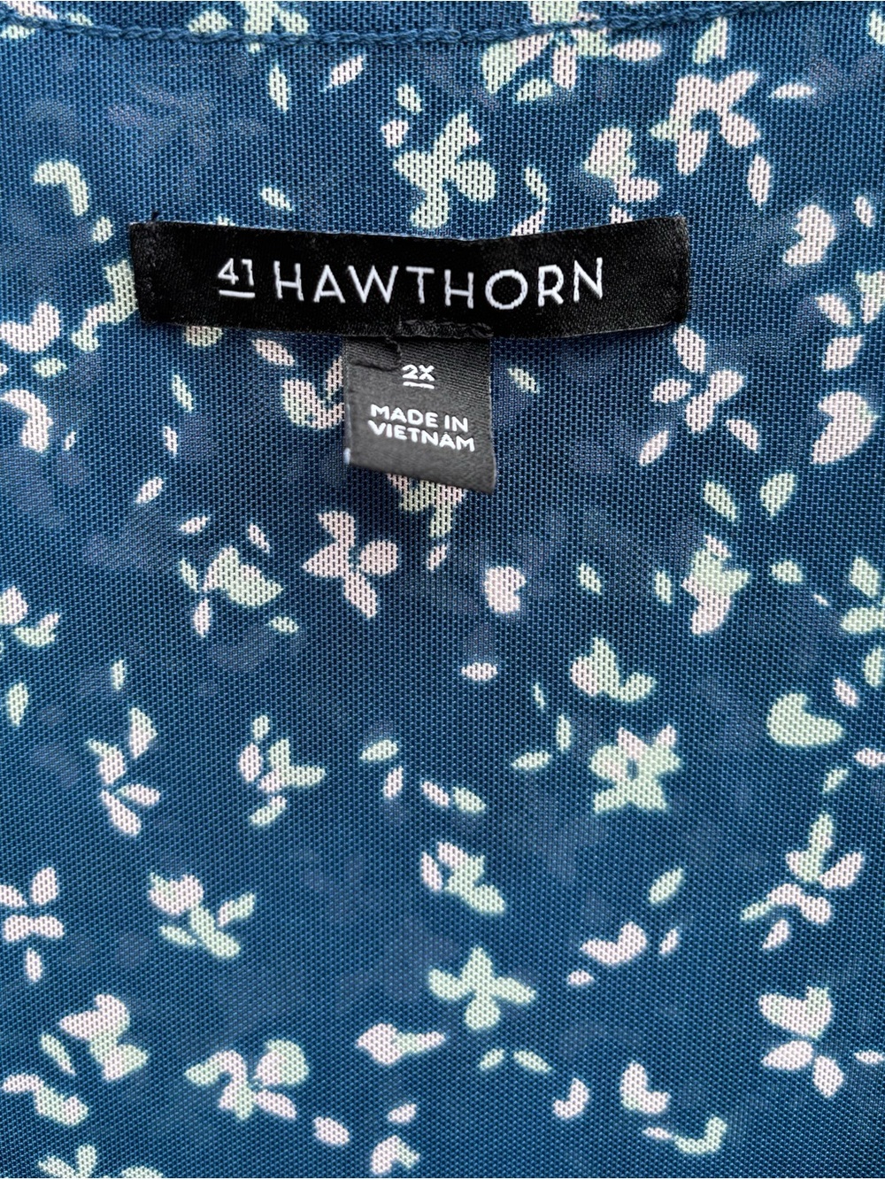 41 Hawthorn Navy Blue Floral Print Tunic women’s plus size 2X
